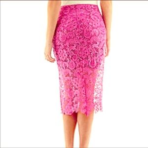 Pink Lace pencil skirt